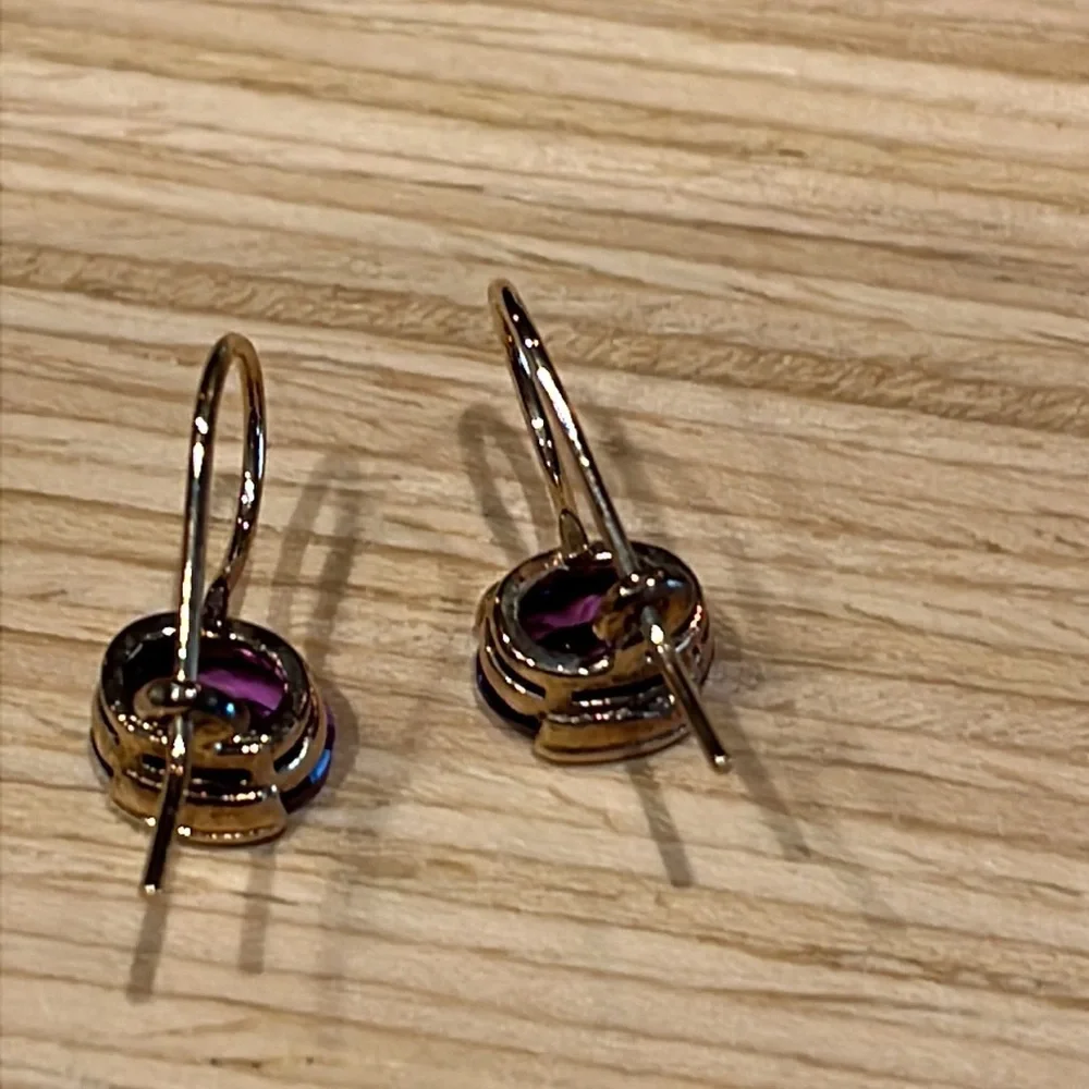 18K Over 925 Silver Lab-Created Alexandrite Ring & Earrings Set - Picture 10 of 12